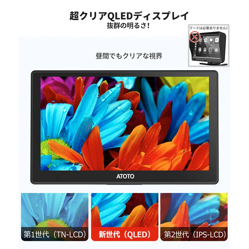 P807SD-RM ポータブル 7インチQLED液晶 - ATOTO 公式プロ代理店