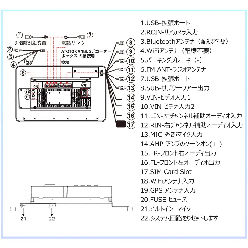Amazon.co.jp: ATOTO カーナビ 対応 超小型 バックカメラ