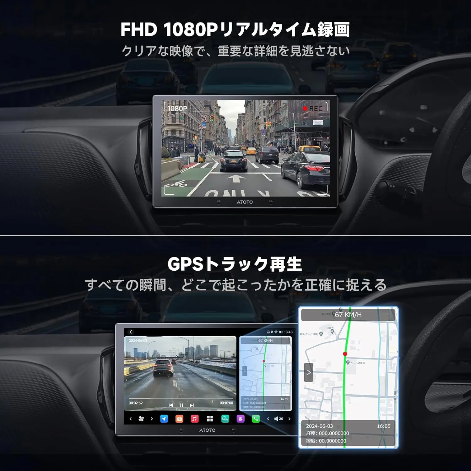 X10専用】AC-FHD02DV FHD 1080P フロントカメラ ドライブレコーダー
