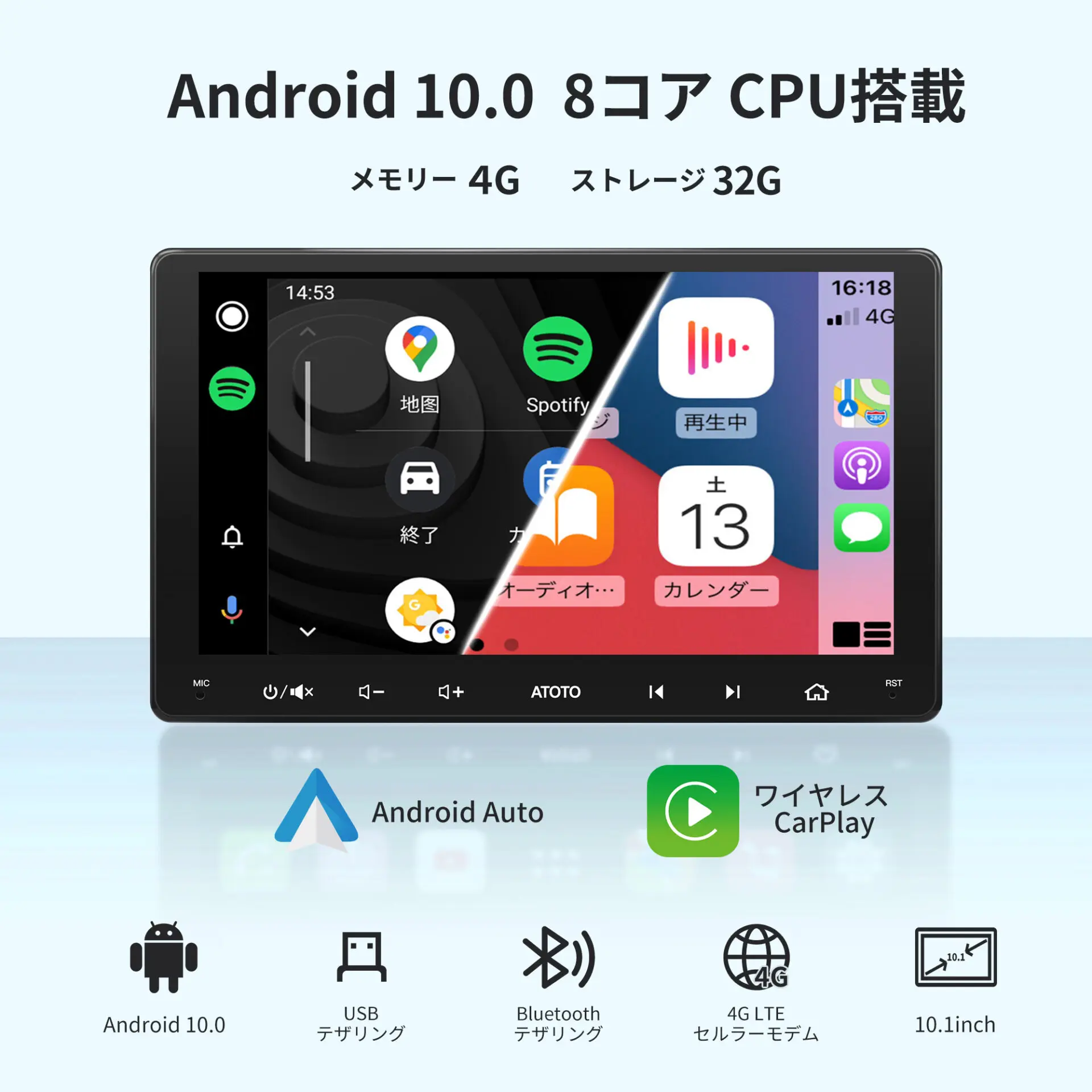 NEW】S8G2114MX（4G+32G) 10インチ フルタッチ型 2DIN - ATOTO