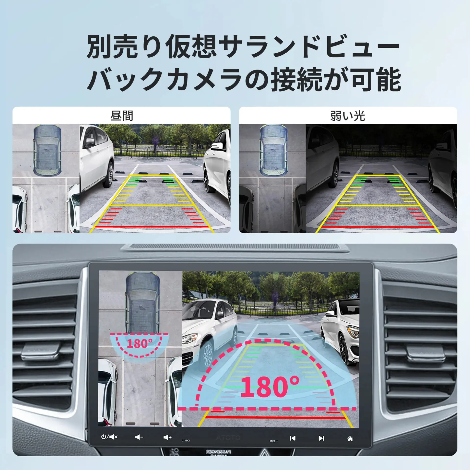 セット】S8G1104MX 10インチ 4G+64G 1DIN &2DIN フローティング 360