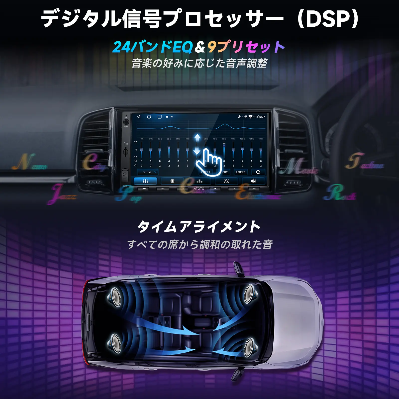 ATOTO A5 カーオーディオデッキ 本体 ATOTO A5 2Din ディスプレイオーディオ 7型 DVR・バックカメラ