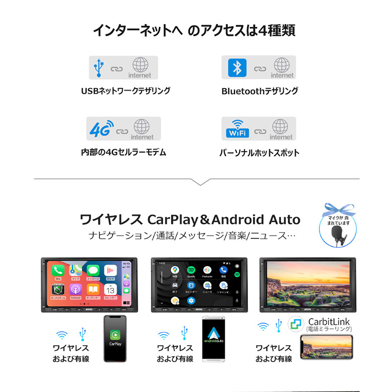 S8G2A74MS 4G+32G LTE 7インチ2Din 物理ボタン付き - 画像 (15)
