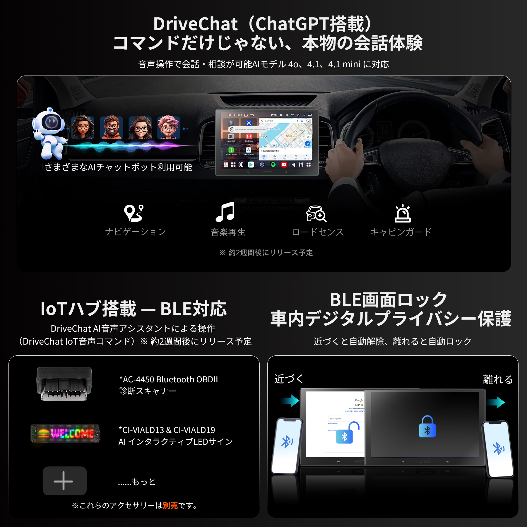 V10G211OC 6G+128G ,4G LTE 10インチフルタッチ 2Din Android 14.0 - 画像 (6)