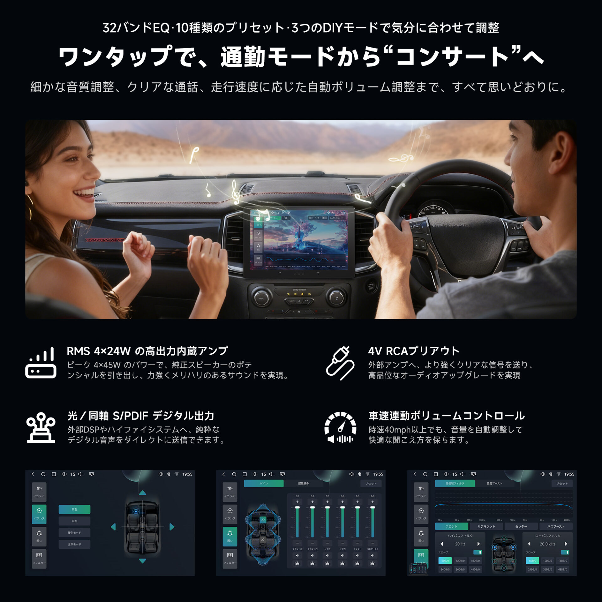 S84G209P-S03(A7G209PKL) 4G+64G 9インチ 2Din Android13.0 01バックカメラ・OBⅡ診断機同梱 - 画像 (3)