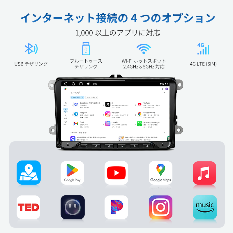 S8LVW09SD フォルクスワーゲン車種専用モデル 4G+64G 2DIN - 画像 (12)